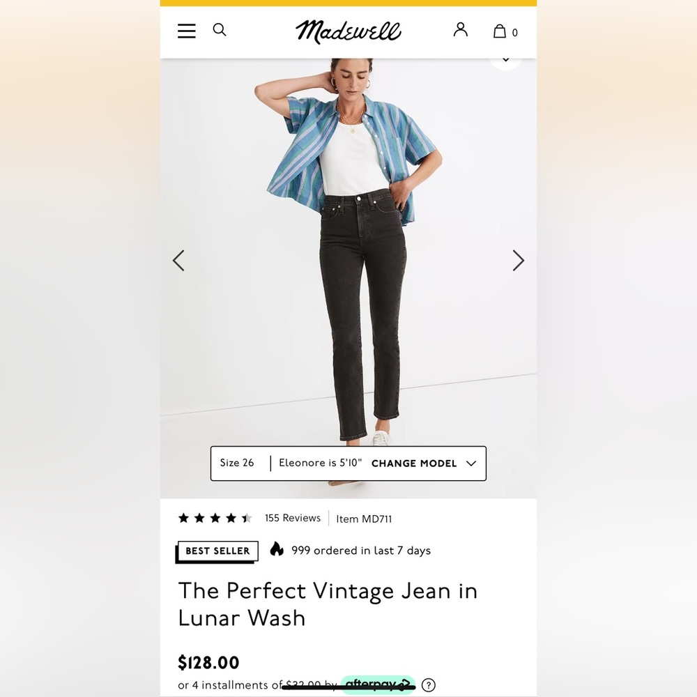Madewell The Perfect Vintage Jean in Lunar Wash